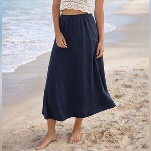 Libra Navy Blue Midi Skirt - Size M
